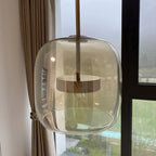 Nowoczesna Minimalistyczna Lampa Wisząca ze Szkła Oświetlenie Sufitowe