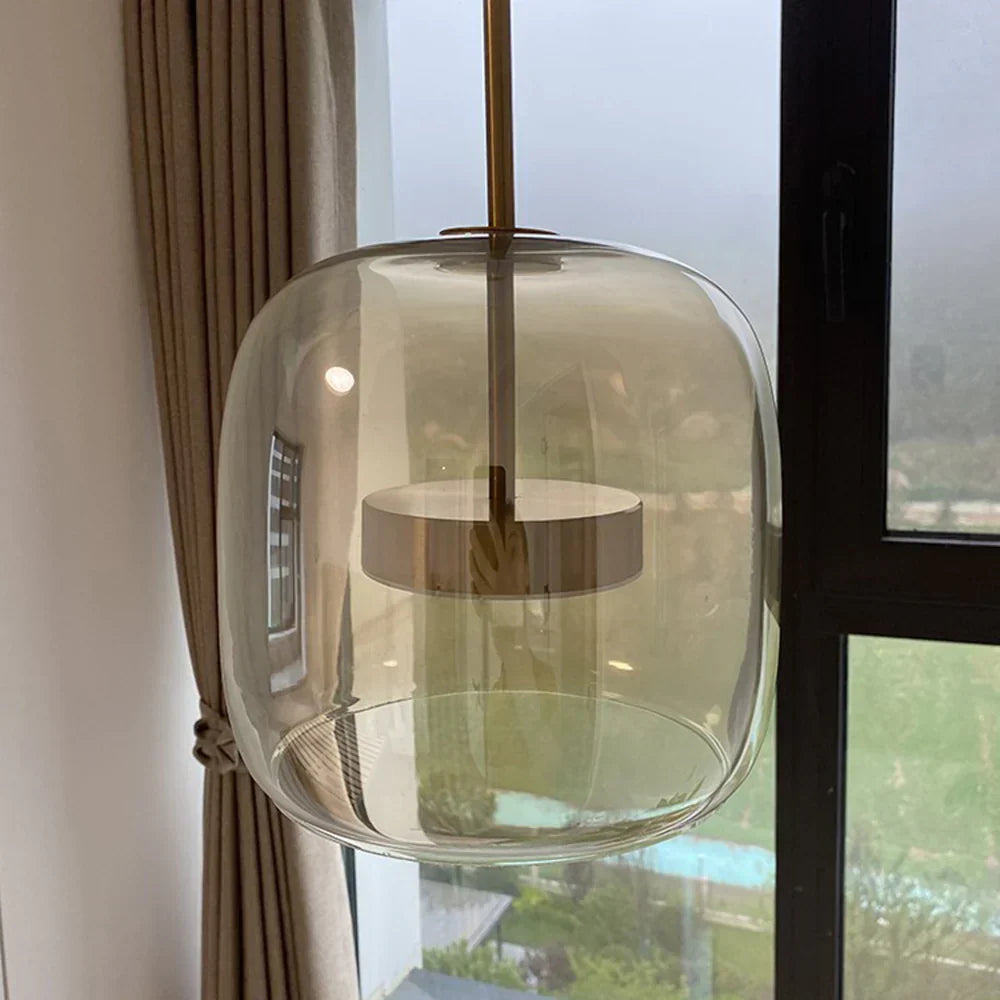 Nowoczesna Minimalistyczna Lampa Wisząca ze Szkła Oświetlenie Sufitowe