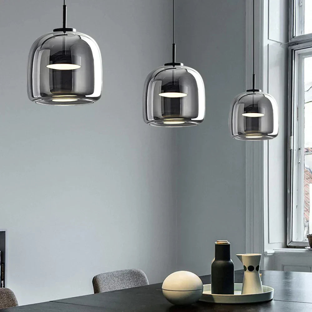 Nowoczesna Minimalistyczna Lampa Wisząca ze Szkła Oświetlenie Sufitowe