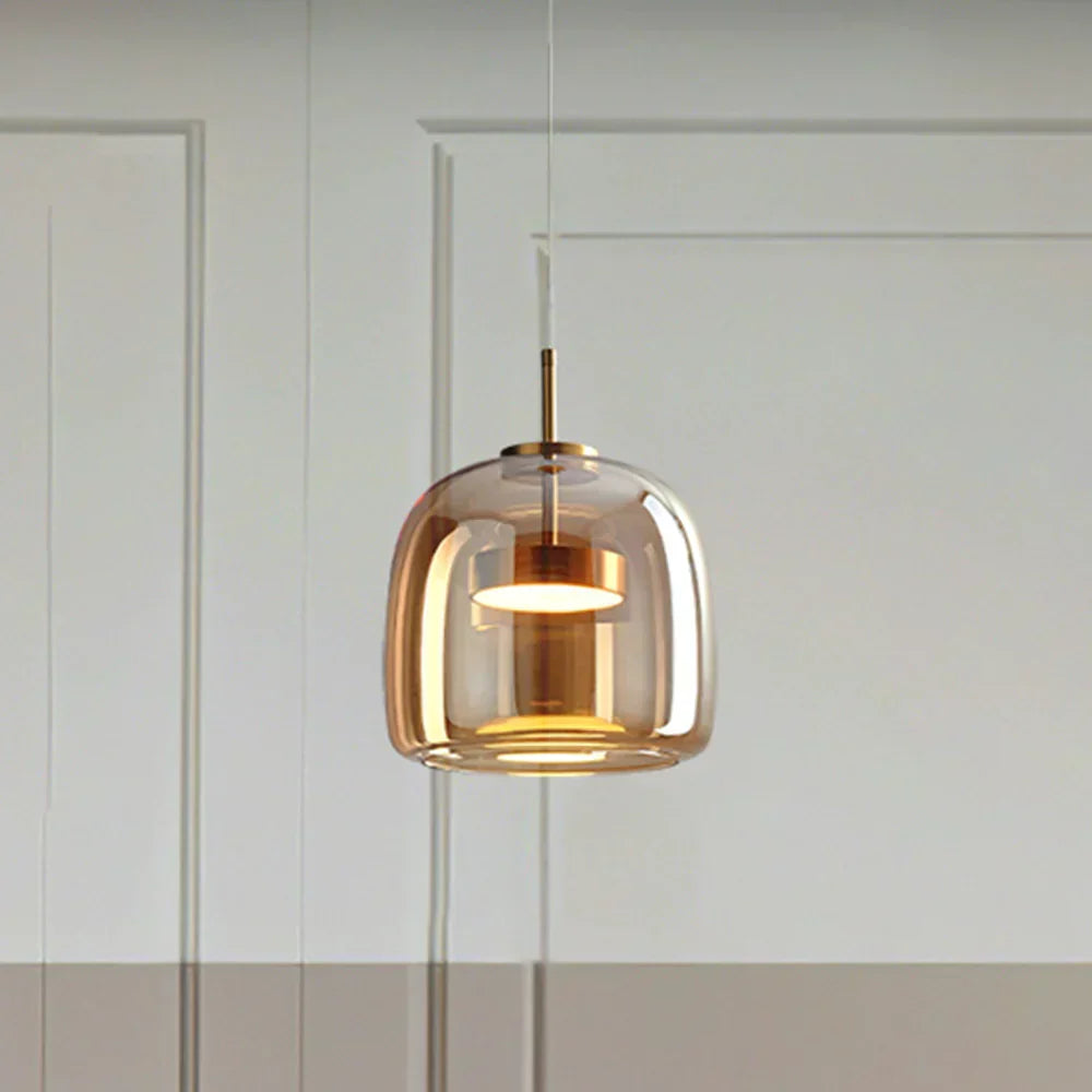 Nowoczesna Minimalistyczna Lampa Wisząca ze Szkła Oświetlenie Sufitowe