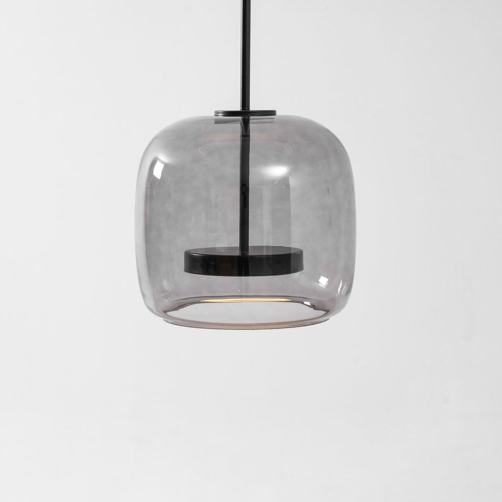Nowoczesna nordycka lampa sufitowa wisząca czarne szkło styl