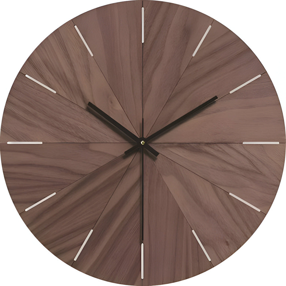 Nowoczesny cichy zegar ścienny z litego drewna – minimalistyczny design Woodline
