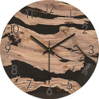 Nowoczesny cichy zegar ścienny z litego drewna – minimalistyczny design Woodline