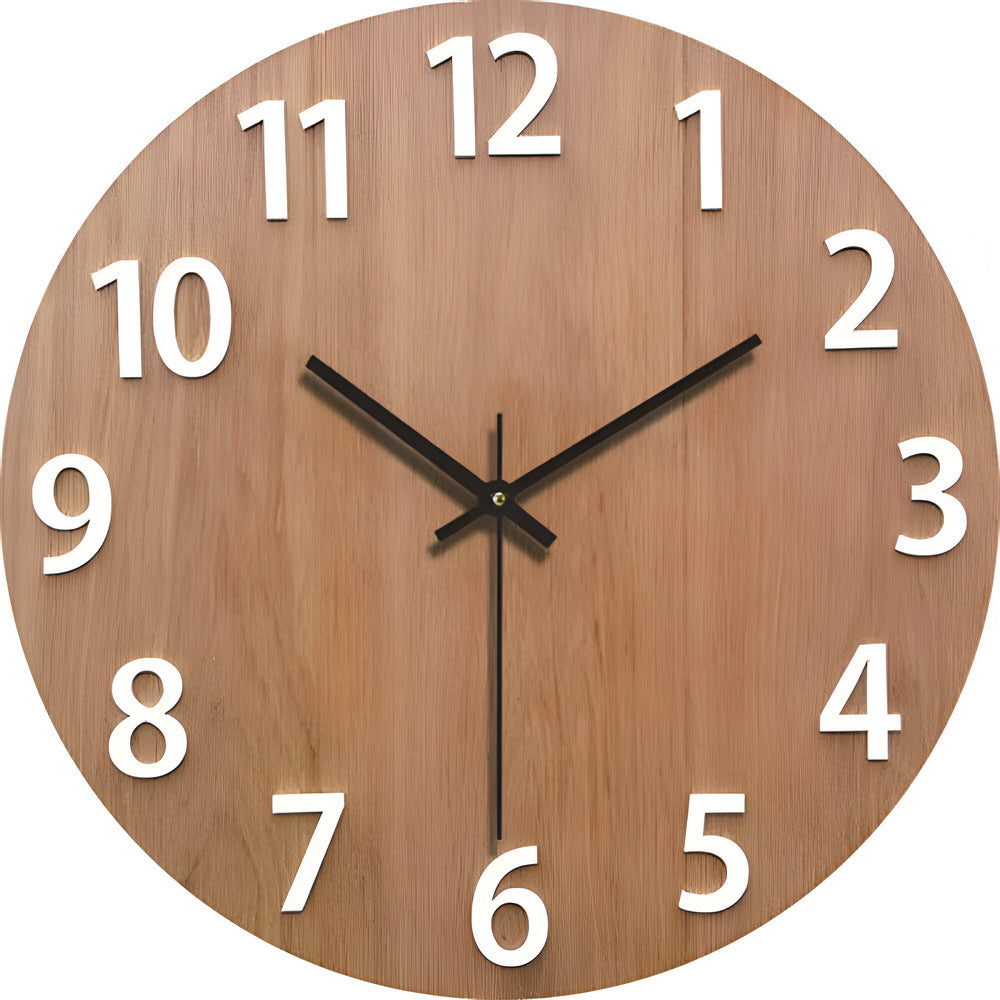 Nowoczesny cichy zegar ścienny z litego drewna – minimalistyczny design Woodline