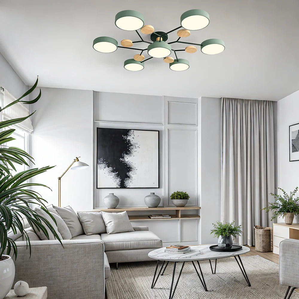 Nowoczesny żyrandol sufitowy LED – plafon typu flush mount