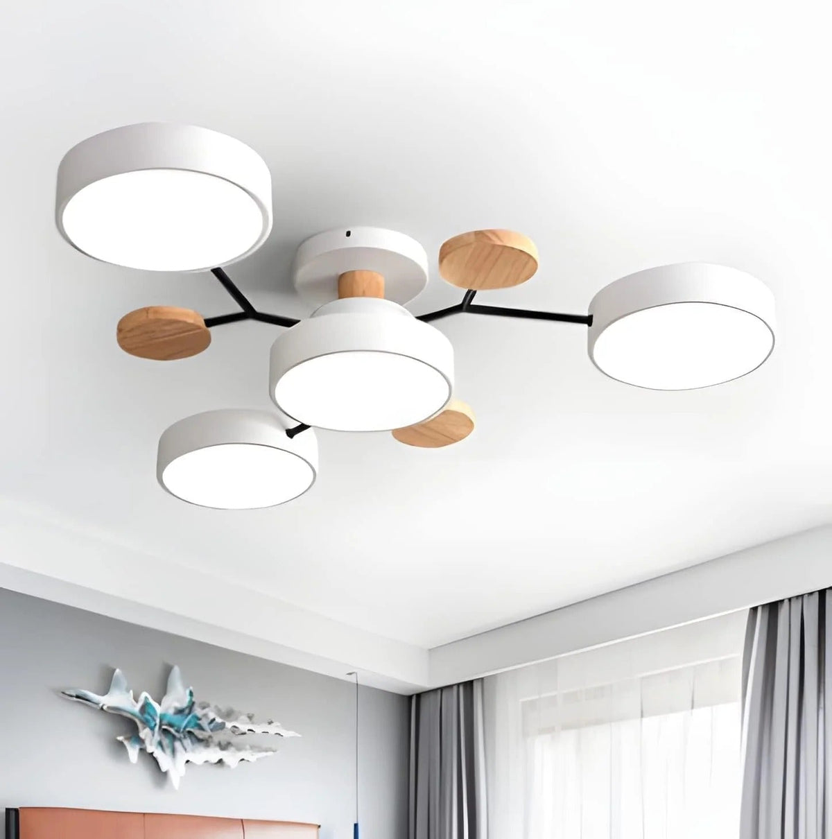 Nowoczesny żyrandol sufitowy LED – plafon typu flush mount