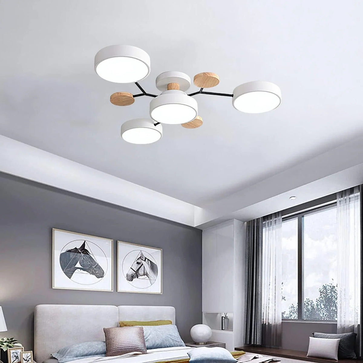 Nowoczesny żyrandol sufitowy LED – plafon typu flush mount