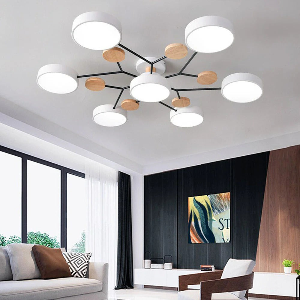 Nowoczesny żyrandol sufitowy LED – plafon typu flush mount