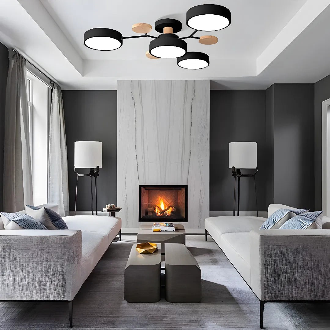Nowoczesny żyrandol sufitowy LED – plafon typu flush mount