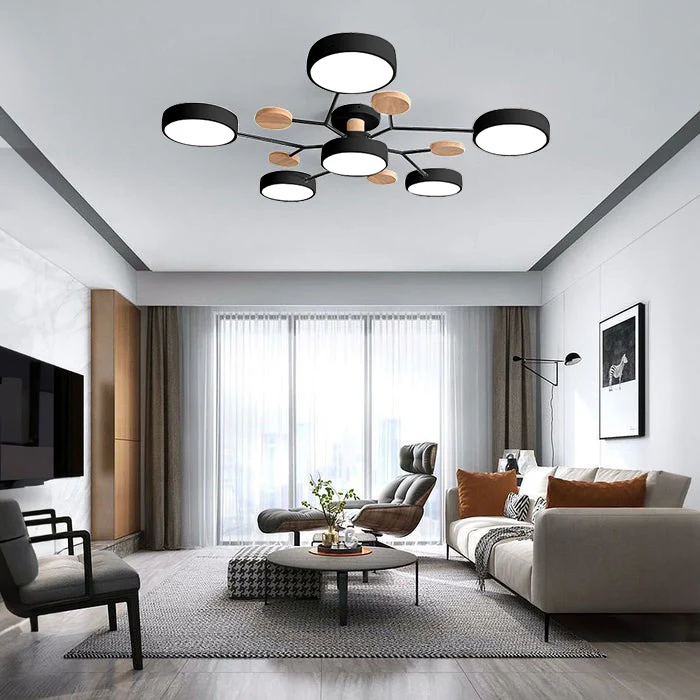 Nowoczesny żyrandol sufitowy LED – plafon typu flush mount