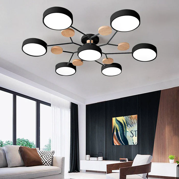 Nowoczesny żyrandol sufitowy LED – plafon typu flush mount