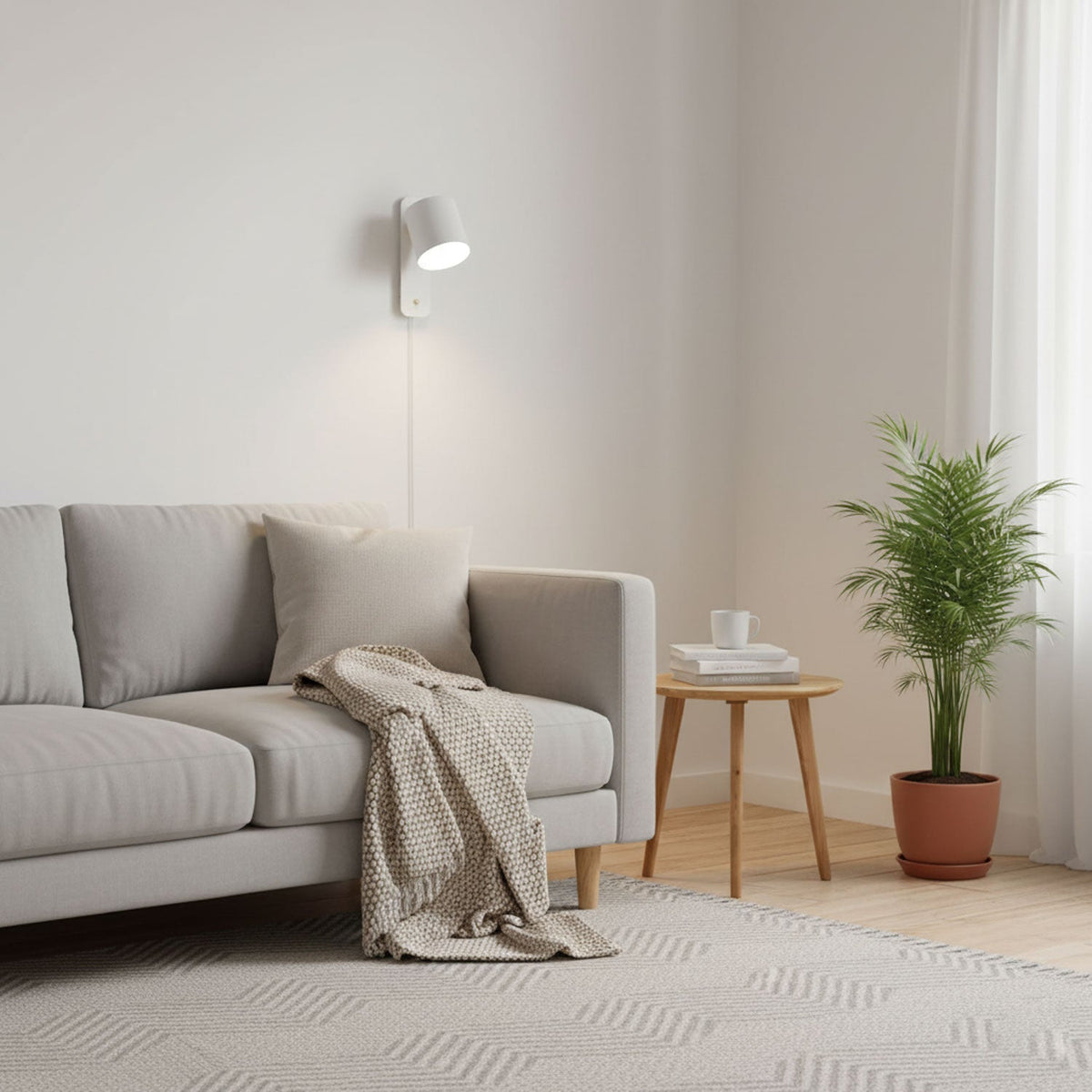 Obrotowa cylindryczną regulowana kinkietowa lampa ścienna
