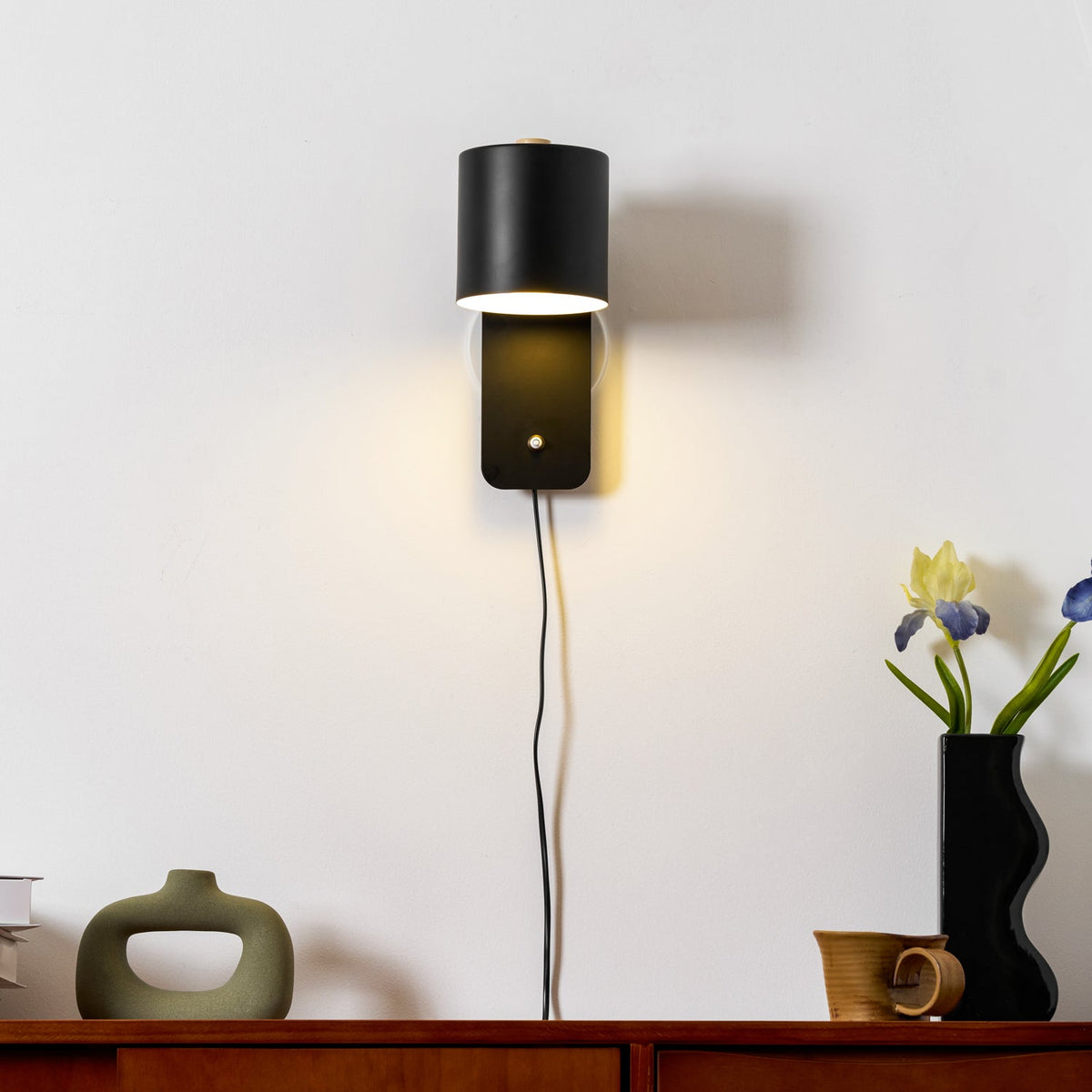 Obrotowa cylindryczną regulowana kinkietowa lampa ścienna