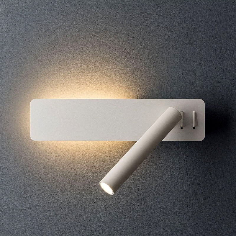 Obrotowa lampa ścienna LED do czytania | Regulowany reflektor | 2 przełączniki metal | Bedspark
