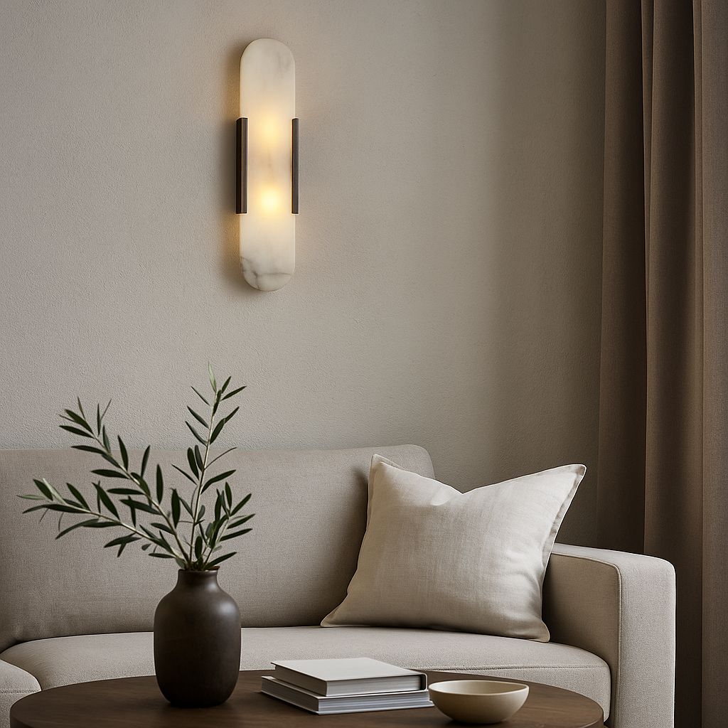 Ozdobna lampa ścienna z ciepłym oświetleniem