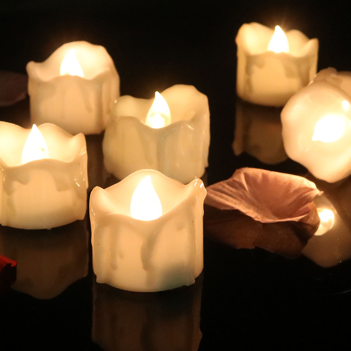 Ozdobne Świeczki LED z Bezpiecznym Migotaniem, 12 szt.