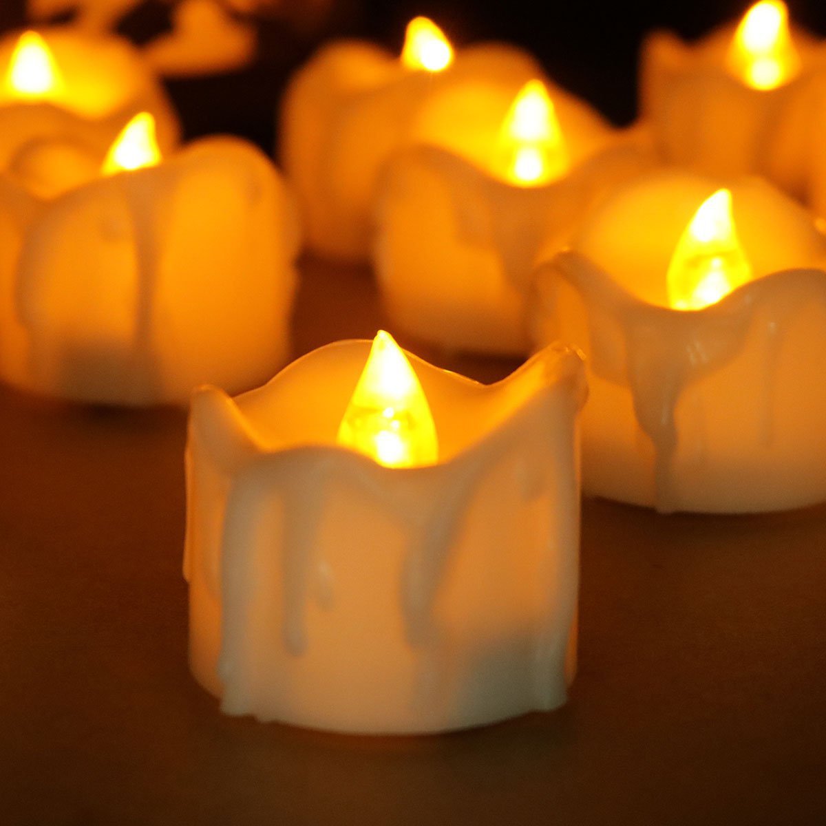 Ozdobne Świeczki LED z Bezpiecznym Migotaniem, 12 szt.