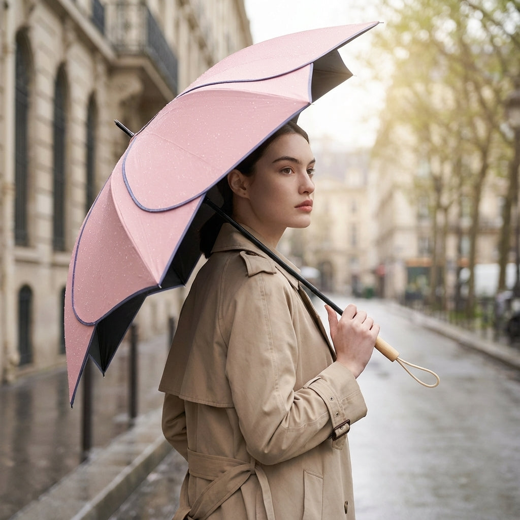 Parasol damski z motywem kwiatowym