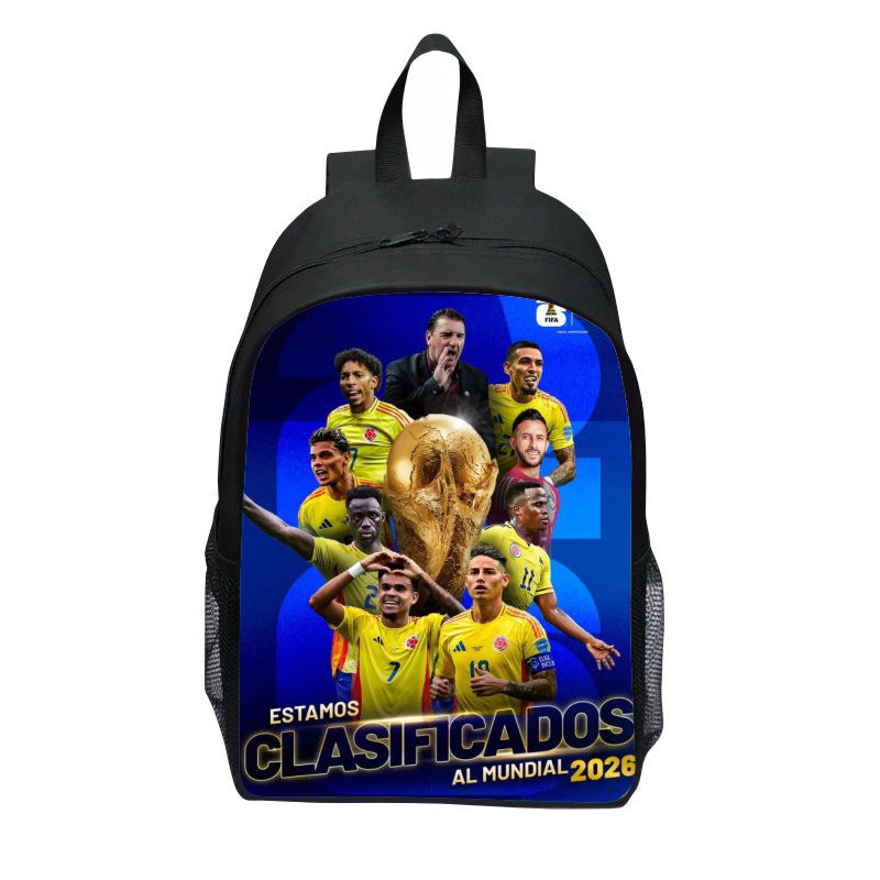 Plecak z wyrazistym motywem sportowym