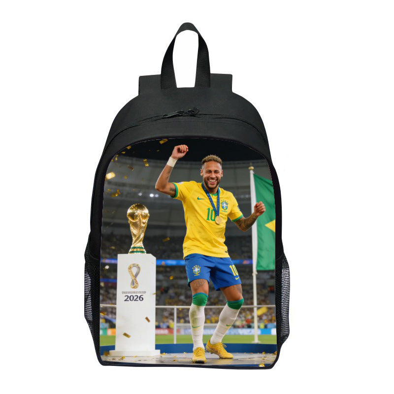 Plecak z wyrazistym motywem sportowym