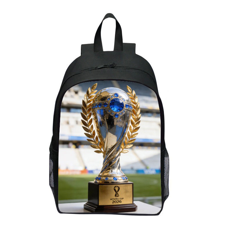 Plecak z wyrazistym motywem sportowym