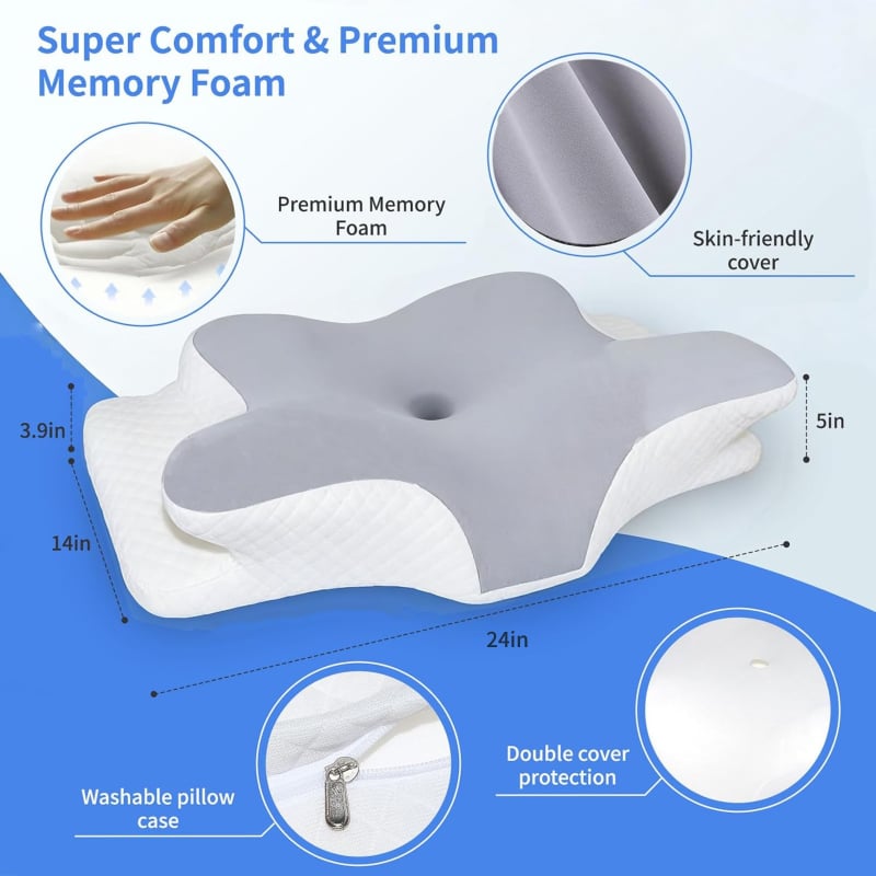 Poduszka ortopedyczna z pianki memory foam na ból karku