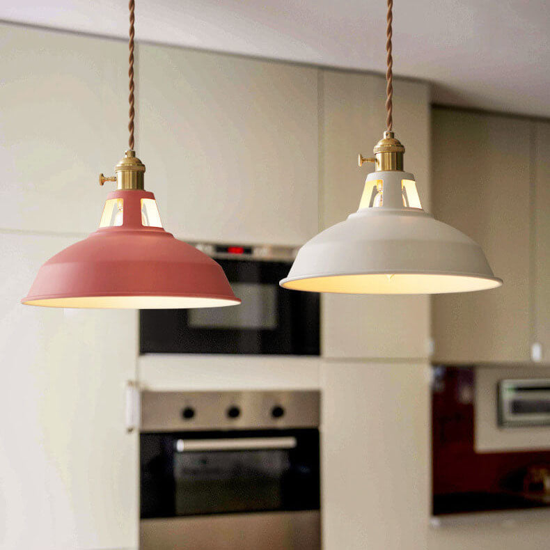 Pojedyncza Lampa Sufitowa Wisząca w Stylu Industrialnym, Kolorowa