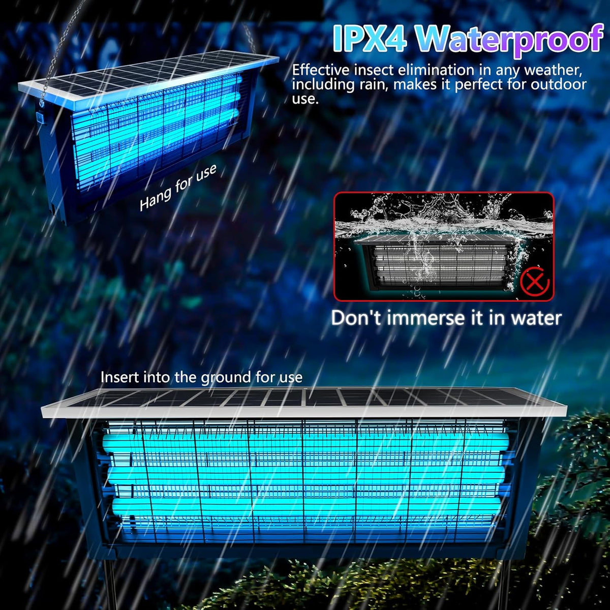 Potężna solarna lampa owadobójcza GLOBDREW do użytku zewnętrznego