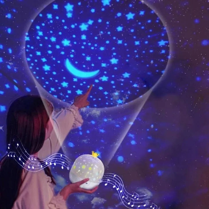 Projektor nocny dla dzieci z obrotową lampą gwiaździstego nieba 360°