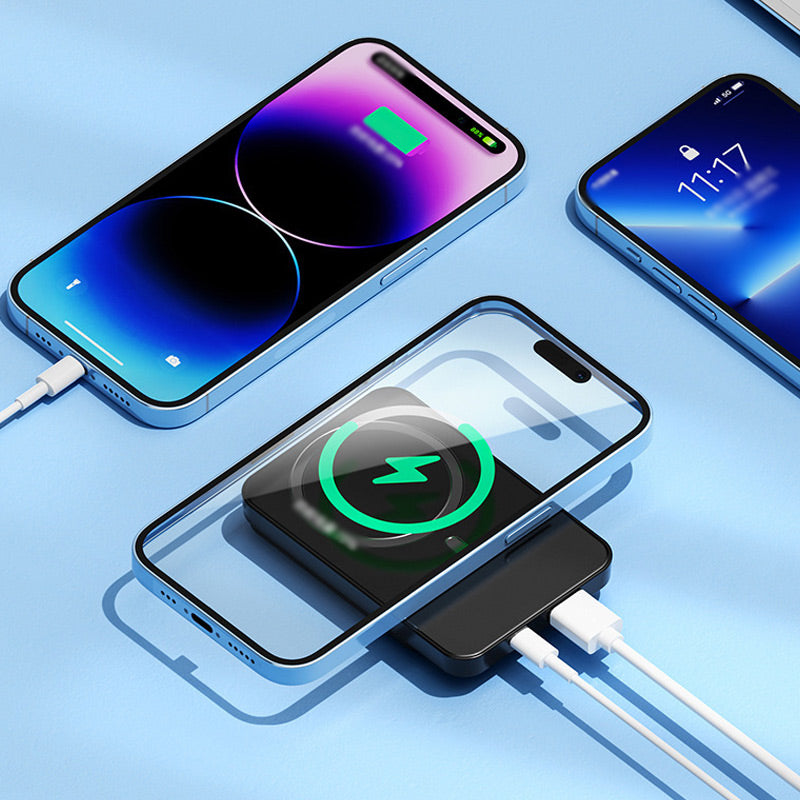 Przenośny powerbank 20 000 mAh | szybkie ładowanie z ładowaniem bezprzewodowym