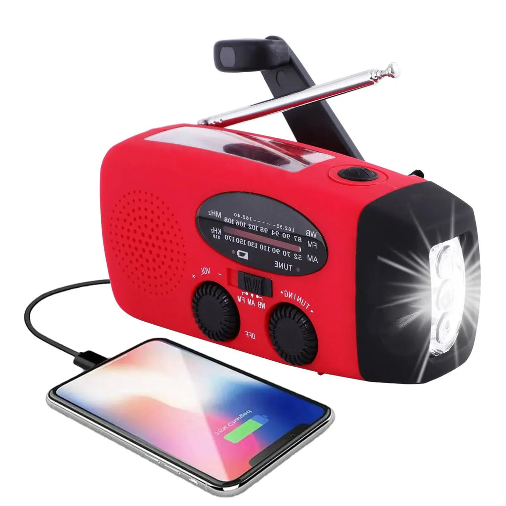 Przenośne Radio Awaryjne z Powerbankiem i Latarką LED