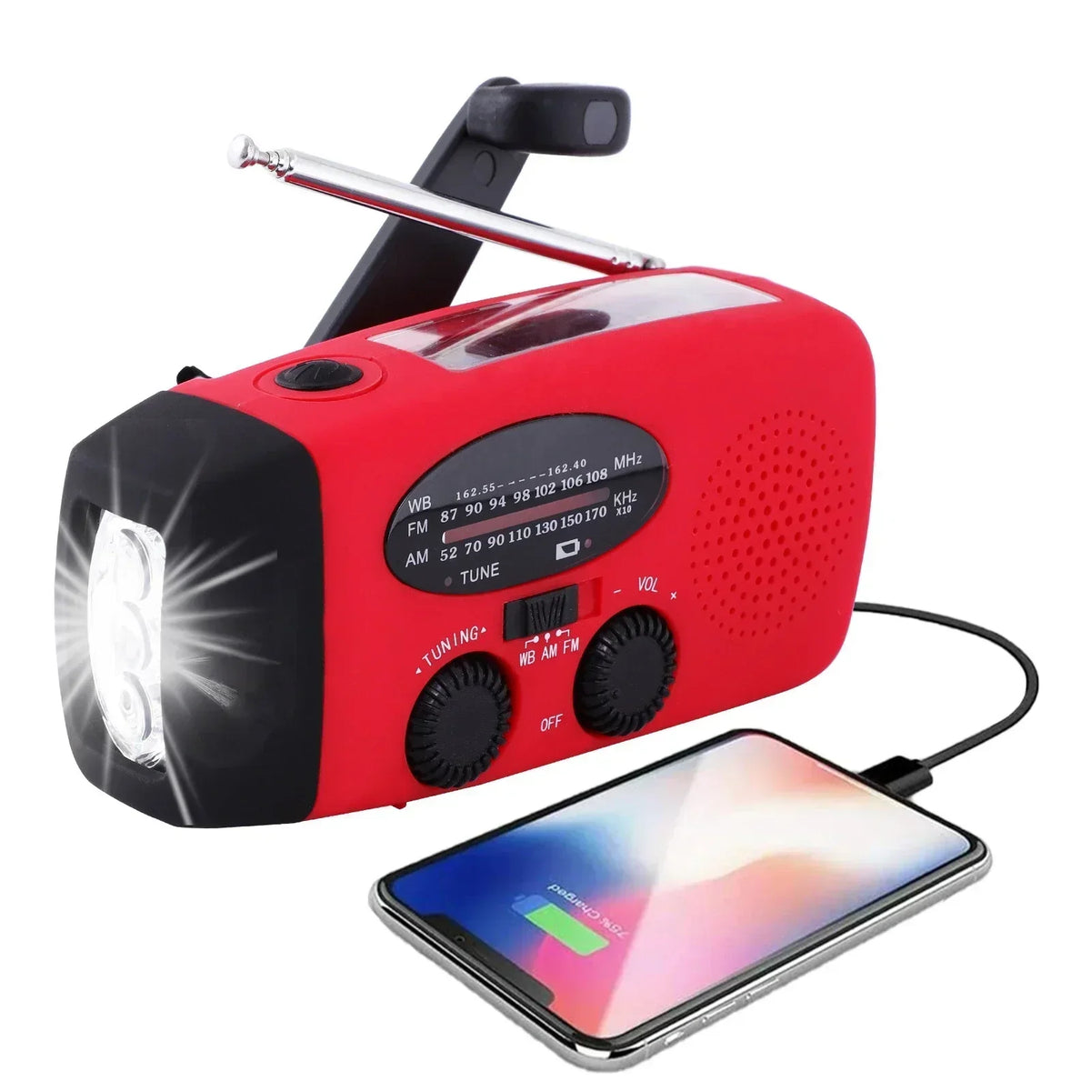 Przenośne Radio Awaryjne z Powerbankiem i Latarką LED