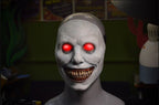 Przerażająca maska na Halloween, lateksowa maska uśmiechniętego demona dla dorosłych, upiorny akcent na imprezy i cospla