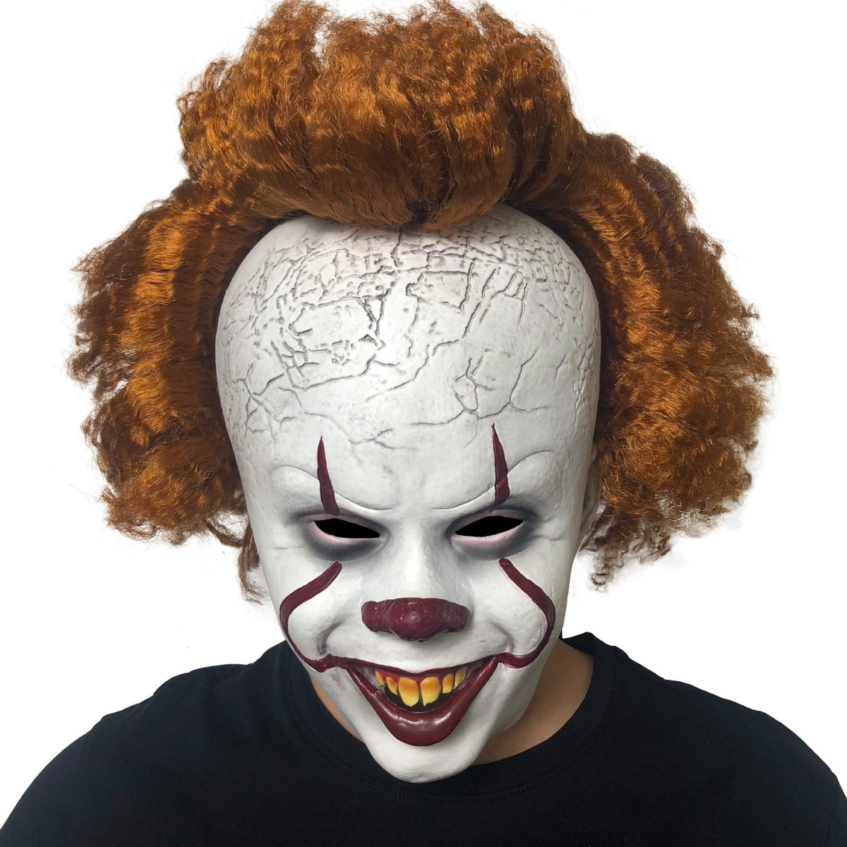 Przerażająca maska na Halloween, lateksowa maska uśmiechniętego demona dla dorosłych, upiorny akcent na imprezy i cospla