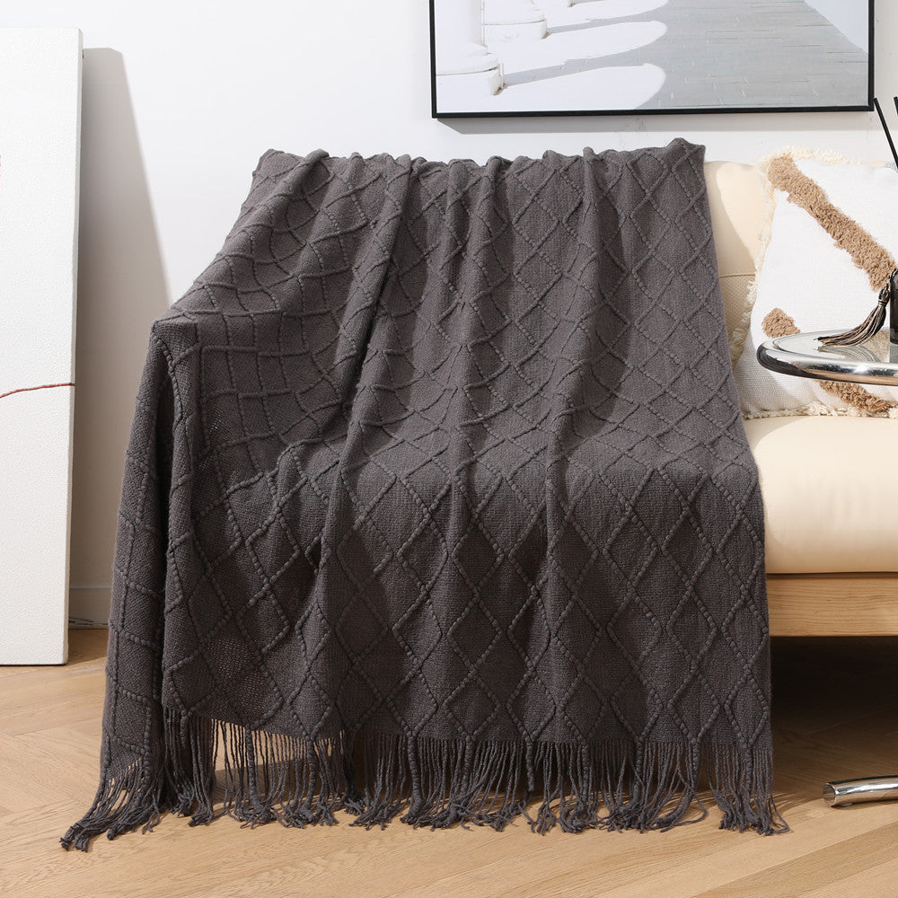 Przytulny dzianinowy koc dekoracyjny