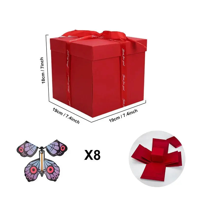 Pudełko niespodzianka | Personalizowane | Z ukrytą komorą | 8 motyli gratis