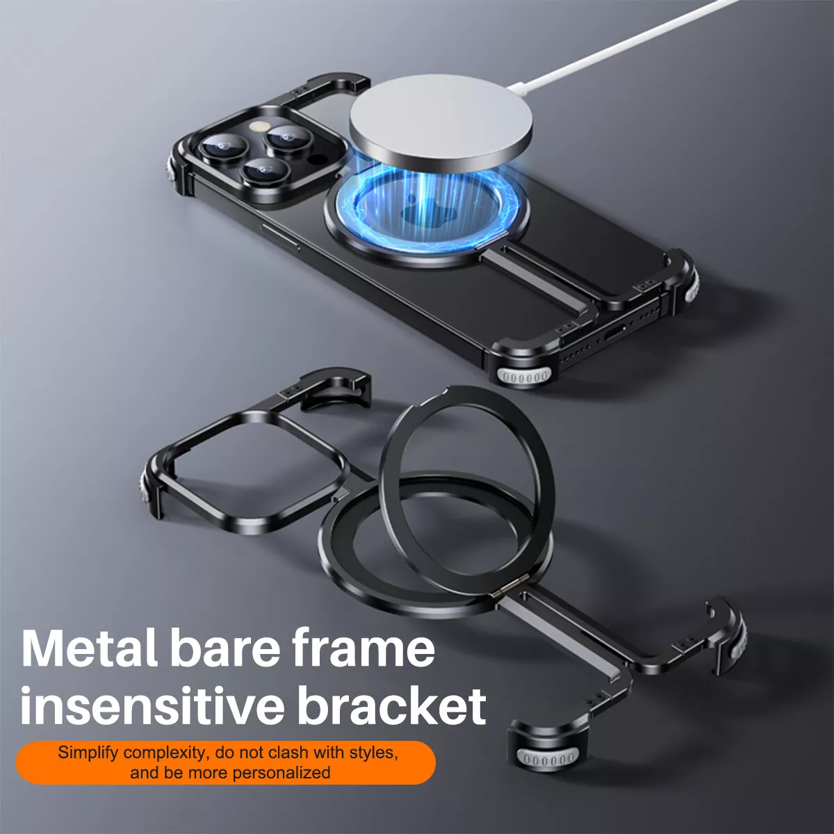 Quellio EvoBorder – etui bezramkowe MagSafe ze stopu aluminium do iPhone'a 13–16