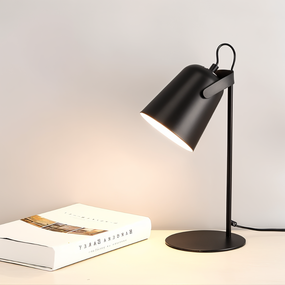 Regulowana nowoczesna lampa biurkowa LED z obrotowym kloszem