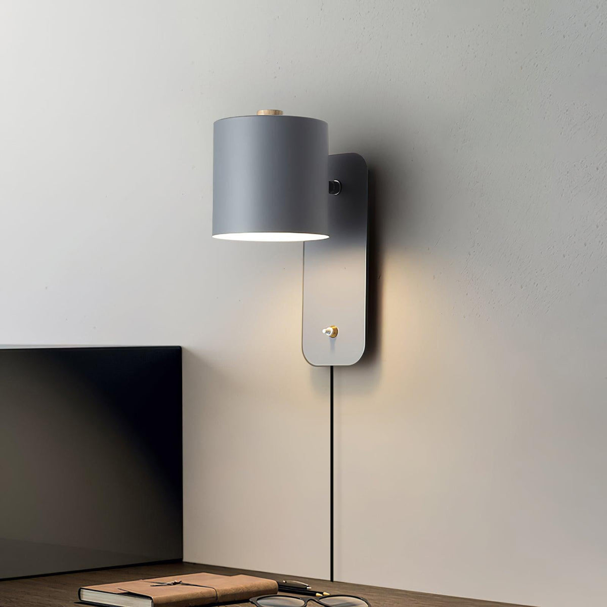 Regulowana obrotowa cylindryczna lampa ścienna