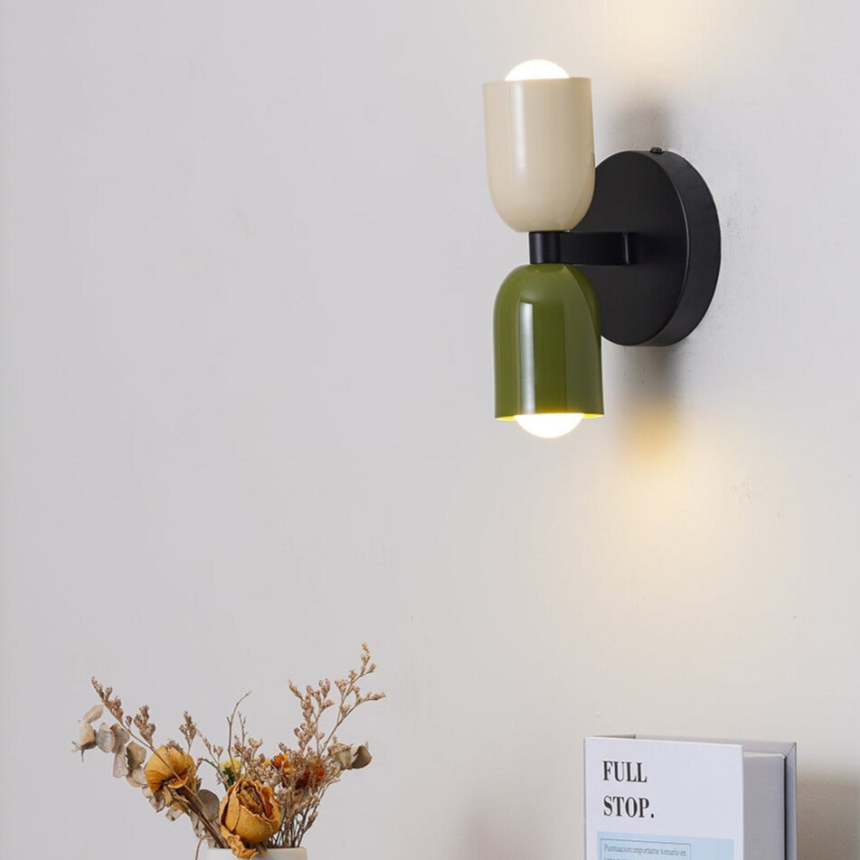 Retro industrialna lampa ścienna z 2 obrotowymi głowicami do salonu, sypialni lub przedpokoju