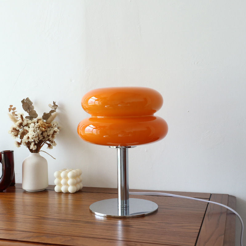 Retro włoska miękka szklana LED lampa stołowa zapewniająca spokojną i relaksującą atmosferę