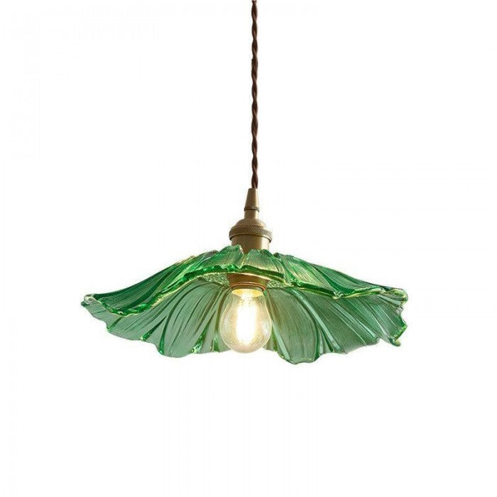 Rzeźbiarska lampa wisząca z kwiatowym wzorem