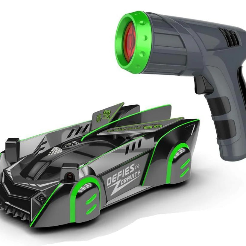 Samochód RC wspinający się po ścianach z laserowymi światłami