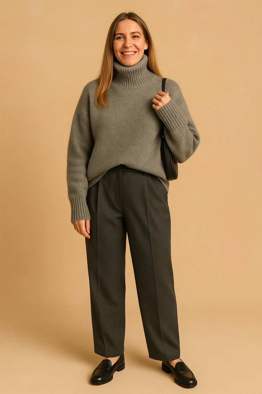 Nina | Oversize golfowy sweter z długim rękawem