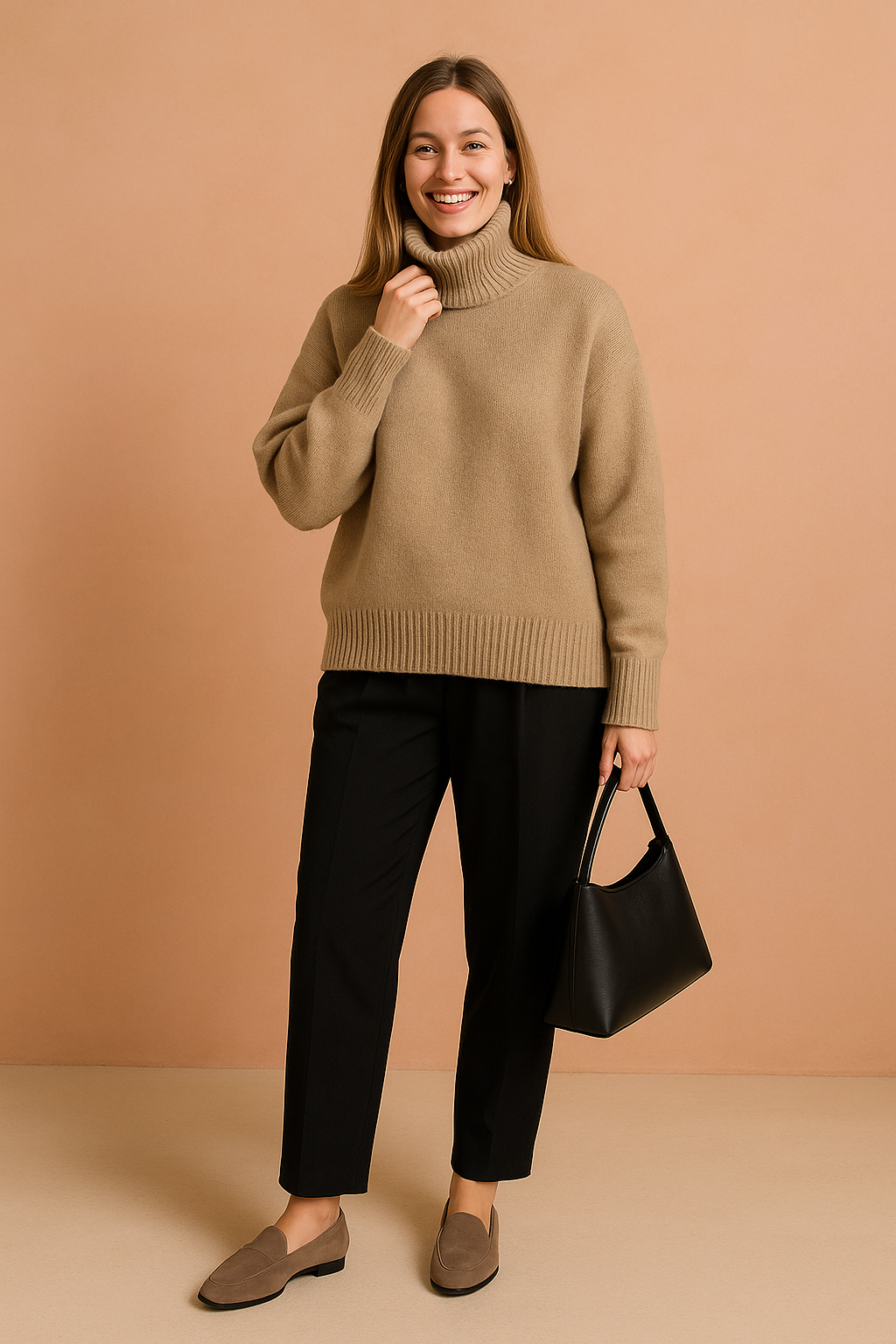 Nina | Oversize golfowy sweter z długim rękawem