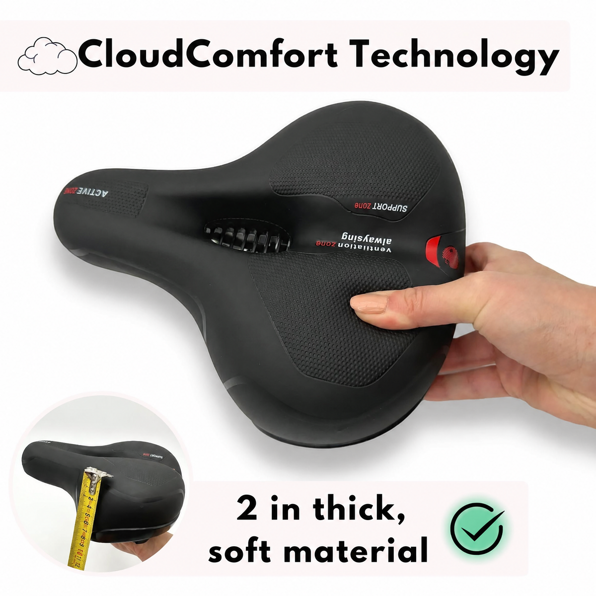 Siodełko rowerowe ergonomiczne z absorpcją wstrząsów RideRelief