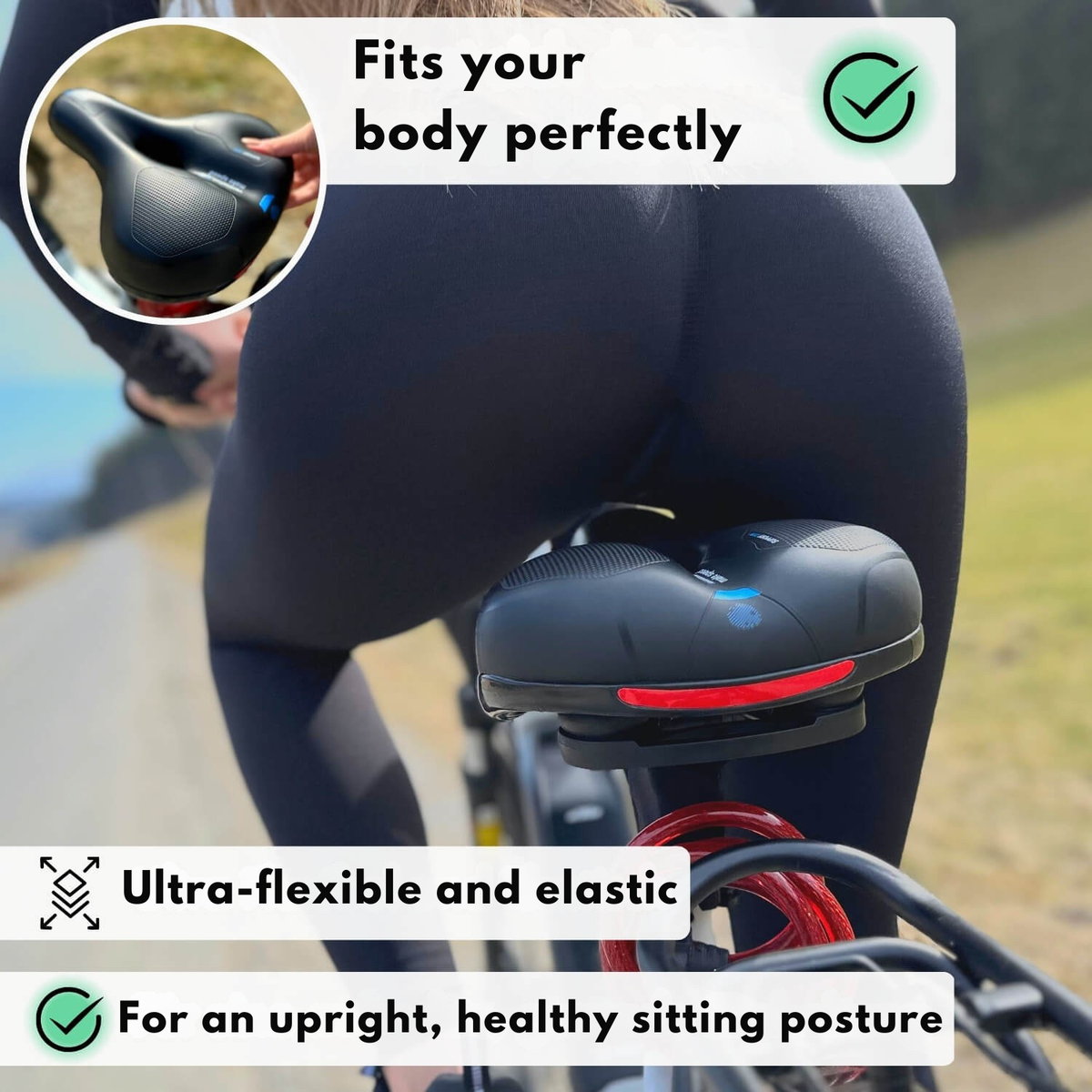 Siodełko rowerowe ergonomiczne z absorpcją wstrząsów RideRelief