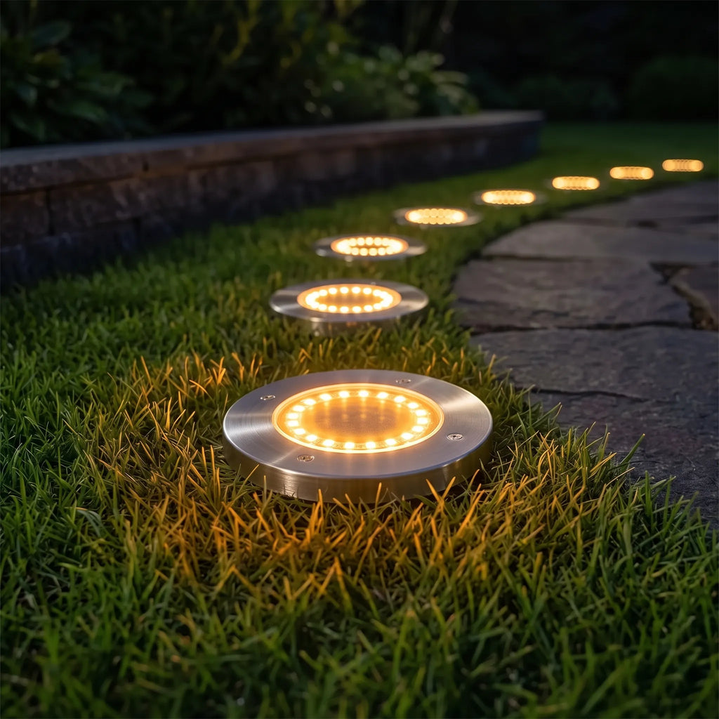 Solarne lampy najazdowe LED do ogrodu i ścieżek