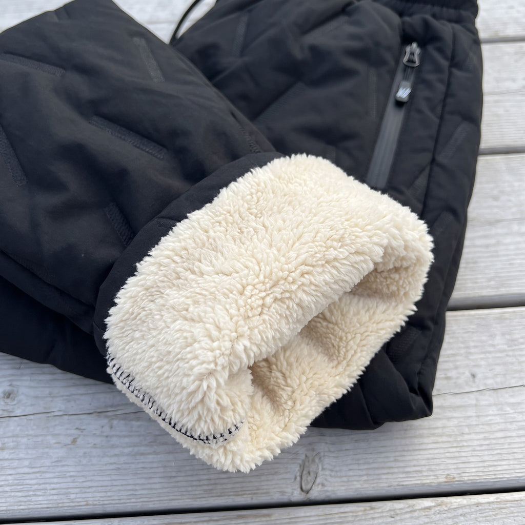 Spodnie dresowe unisex z podszewką z owczego runa, wiatroszczelne, z kieszeniami na zamek