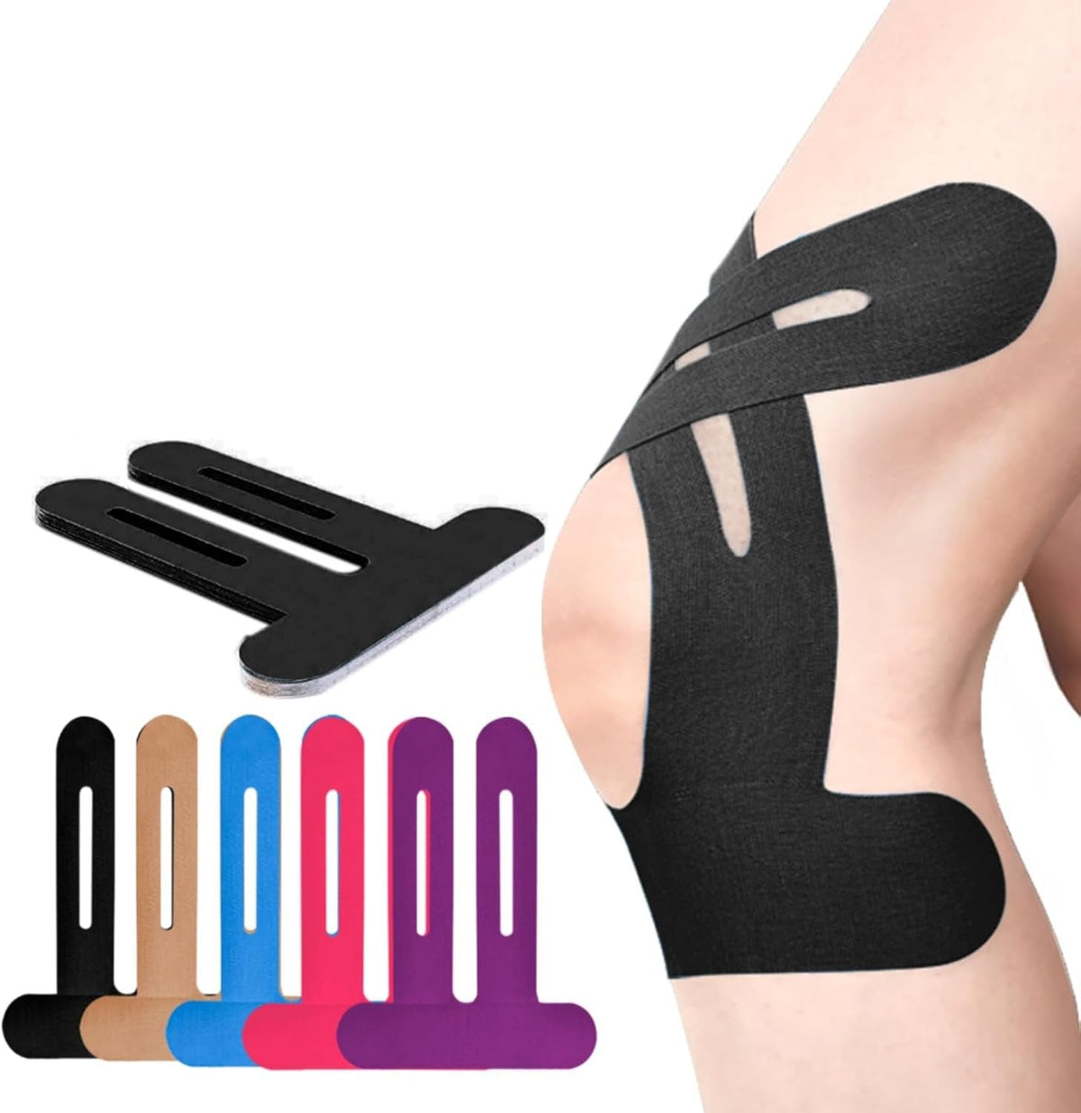 Stabilizator kolana | Wstępnie wycięta taśma kinesio | Oddychające wsparcie kolana | Flexify